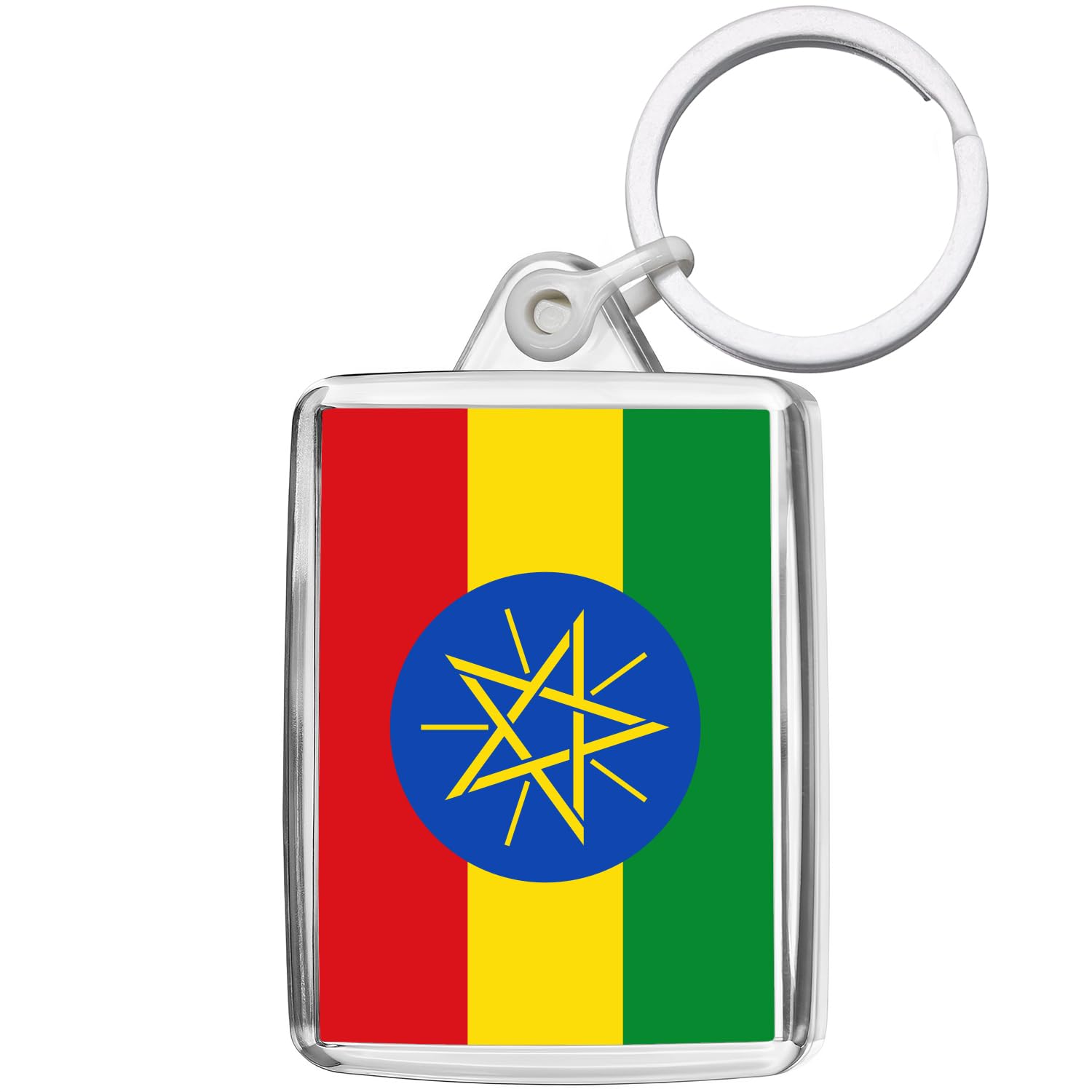 Pixly® Ethiopia Flag Keyring Key Fob Country Keychain Keepsake Ethiopian Souvenir Gift