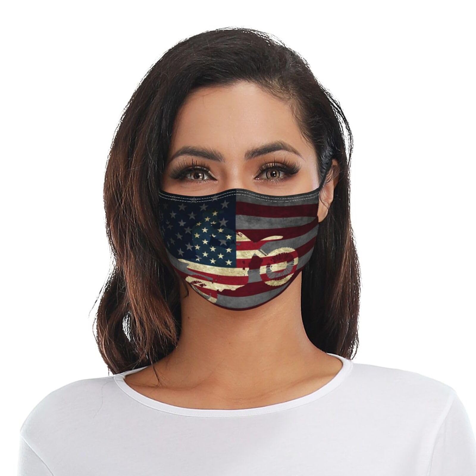 Dirt Bike American Flag Motocross Biker Adult Dust Mask Adjustable Dust Face with 2 Filter4180