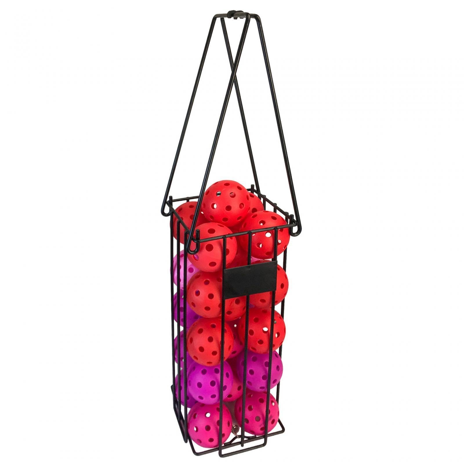 Cesta recogedora de Pelotas de Tenis y Pickleball con Asa, Carrito de Jaula para Entrenamiento
