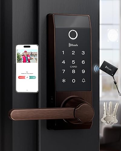 Cerradura inteligente para timbre de puerta con huella dactilar, cerradura de puerta inteligente para propietarios de viviendas o padres, cerradura