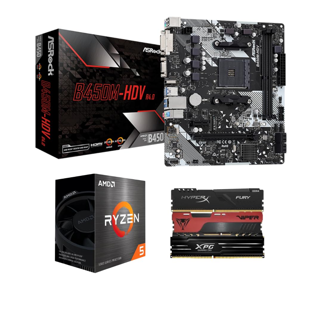KIT UPGRADE AMD RYZEN 5 5500 + PLACA MÃE B450M HDV + 2x 8GB KIT UPGRADE AMD RYZEN 5 5500 + PLACA MÃE B450M HDV + 2x 8GB