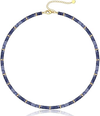 Choker Necklace for Women, Beaded Necklaces for Women Stocking Stuffers for Teens Teen Girl Gifts Gifts for Her Adjustable 14k Gold Gemstone Summer Anniversary Birthday Christmas Jewelry