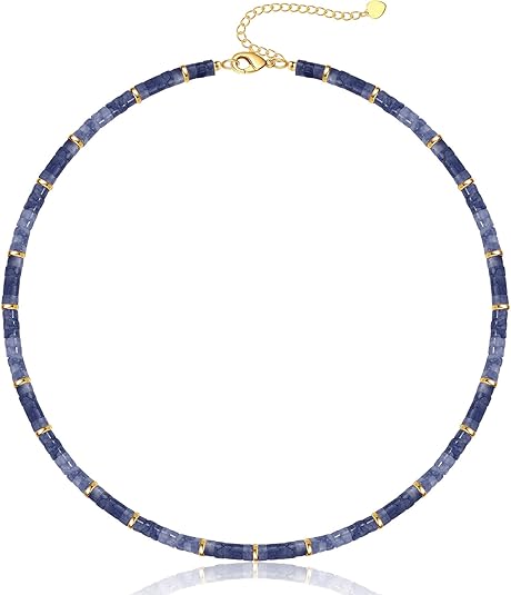 Choker Necklace for Women, Beaded Necklaces for Women Stocking Stuffers for Teens Teen Girl Gifts Gifts for Her Adjustable 14k Gold Gemstone Summer Anniversary Birthday Christmas Jewelry