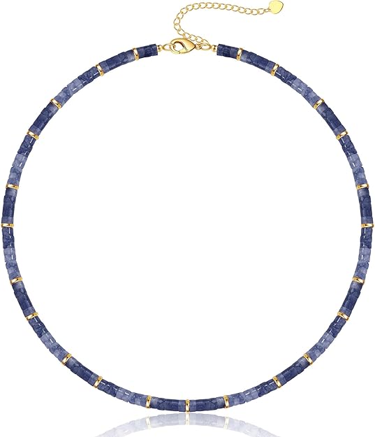 Choker Necklace for Women, Beaded Necklaces for Women Stocking Stuffers for Teens Teen Girl Gifts Gifts for Her Adjustable 14k Gold Gemstone Summer Anniversary Birthday Christmas Jewelry