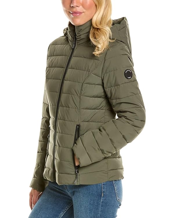 Nautica Women's Short Stretch Packable Jacket With Hood, Sage, X-Large by Nautica - Image 4