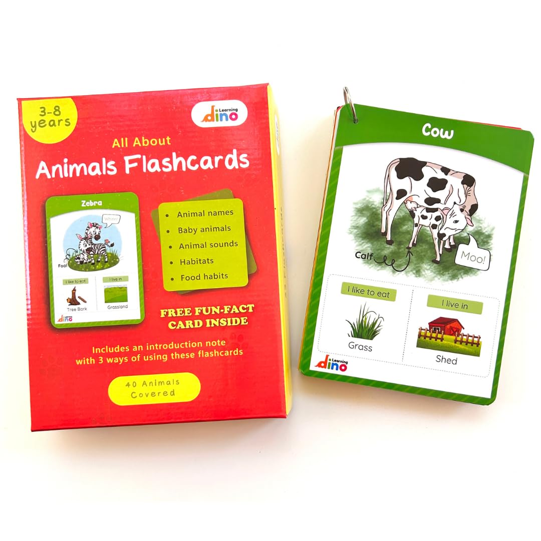 Learning dino Animals and Their Babies Flashcards | Animal Sound | Animal Habitat Flashcards for 3 Year Plus - 40 Animals - Non tearable and Water Resistant | Reusable (B0B4SJZTM9) Amazon Price History, Amazon Price Tracker