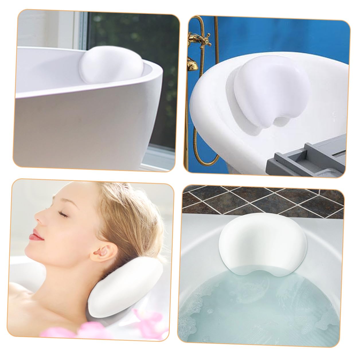 Almohada Cabeza de Bañera Reposacabezas de Baño 1 Unidad Material PU Antideslizante Duradero Uso en SPA y Baño Relajante para Adultos