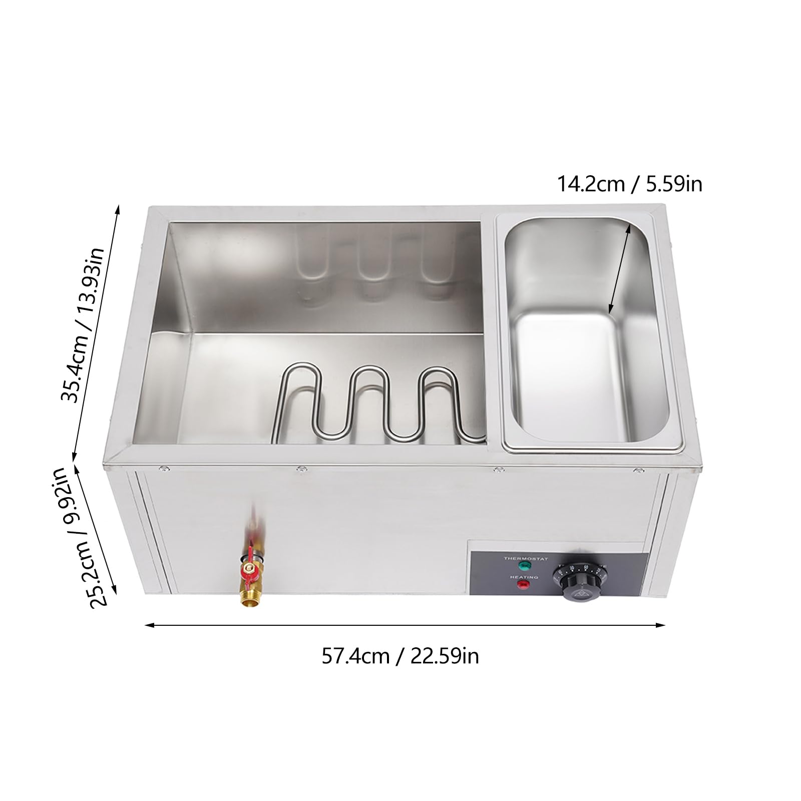 Riscaldatore per buffet, 850 W, elettrico con 3 contenitori per alimenti, in acciaio inox, utilizzabile come piastra riscaldante, per buffet, feste e cene in famiglia