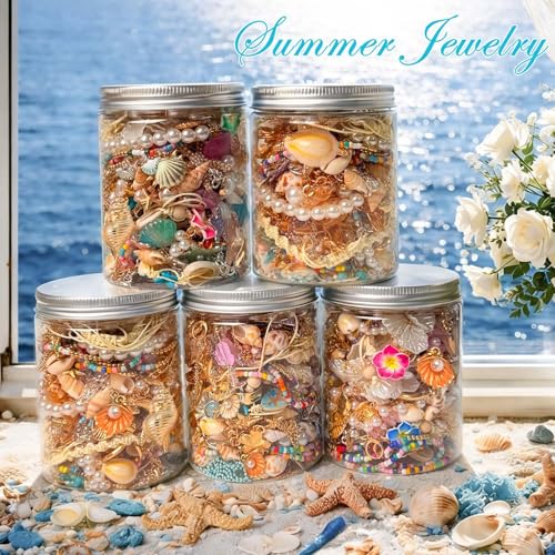 Image of SMUOBT Mystery Jewelry Jar Bundle - Surprise Vintage Jewelry Box for Women,Gift Jewelry Set (Necklace, Earrings, Rings,Kracelet,Keychain) - Unique Birthday Gift for Women