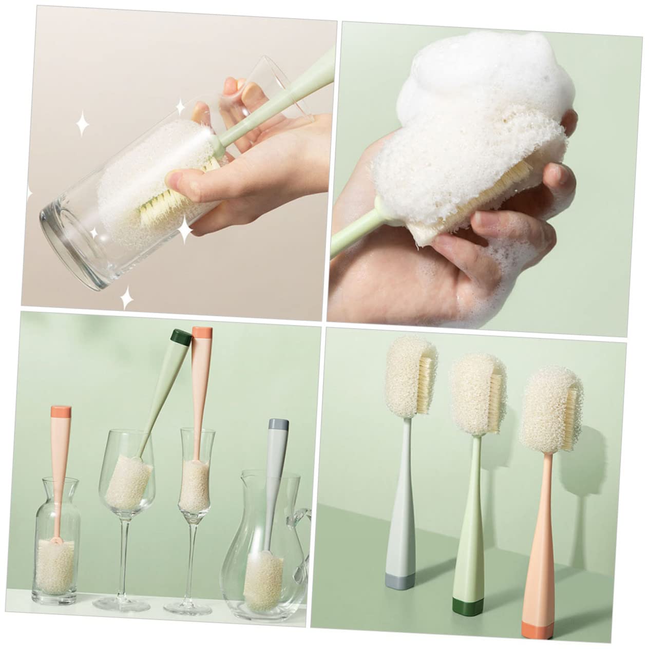 PartyKindom 9stücke Reinigungsbürste Für Flaschen Langer Griff Wiederverwendbare Reinigungsbürste Für Gläser Tassen Und Babyflaschen Effektive Haushaltsreinigung -frei Ergonomisches