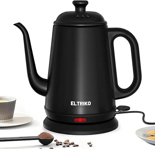 Gooseneck Electric Kettle, 1L Water Boiler, Pour Over Coffee &