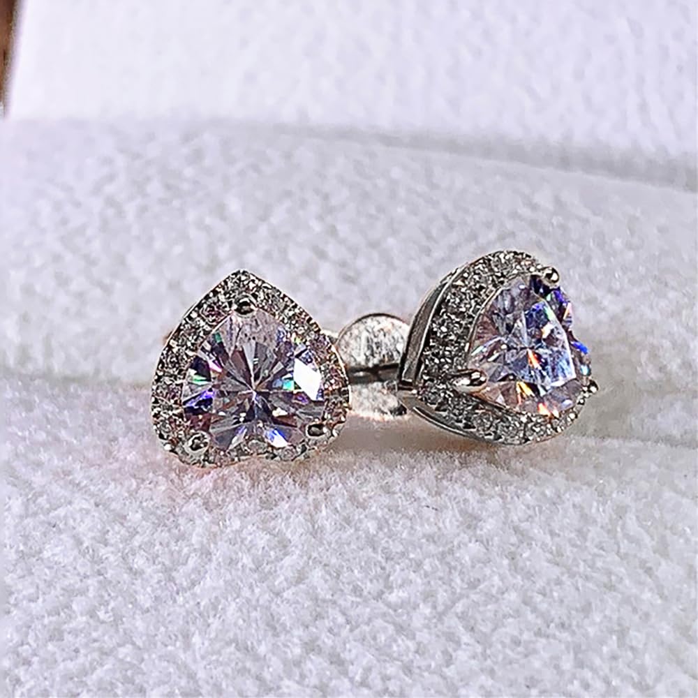 Romantic Women's Heart Stud Earring Female Stylish Piercing Jewelry