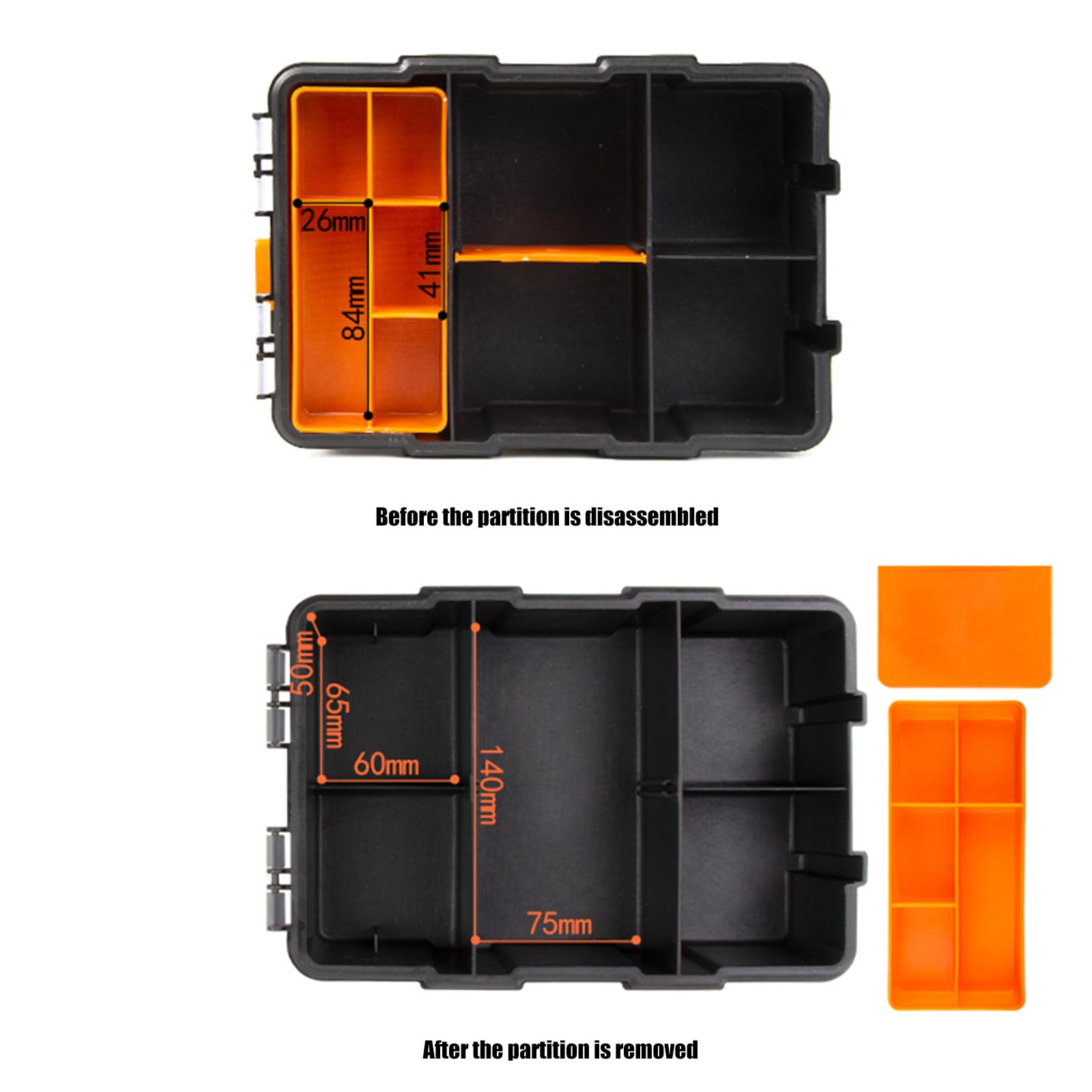Scatola organizer a vite laterale con maniglia portatile, D, B