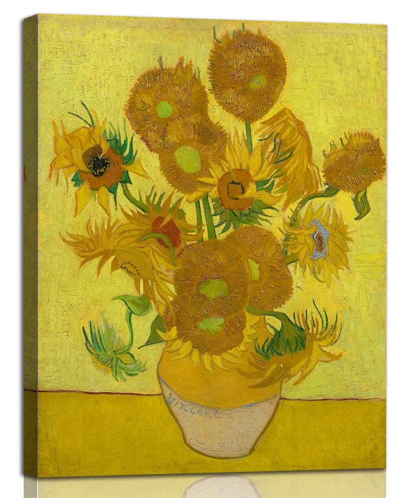 Bathroom Wall Art Sunflowers by Vincent Van Gogh Famous Oil Painting Floral Prints Flower Pictures Framed Artwork Van Gogh Reproduction Canvas Wall