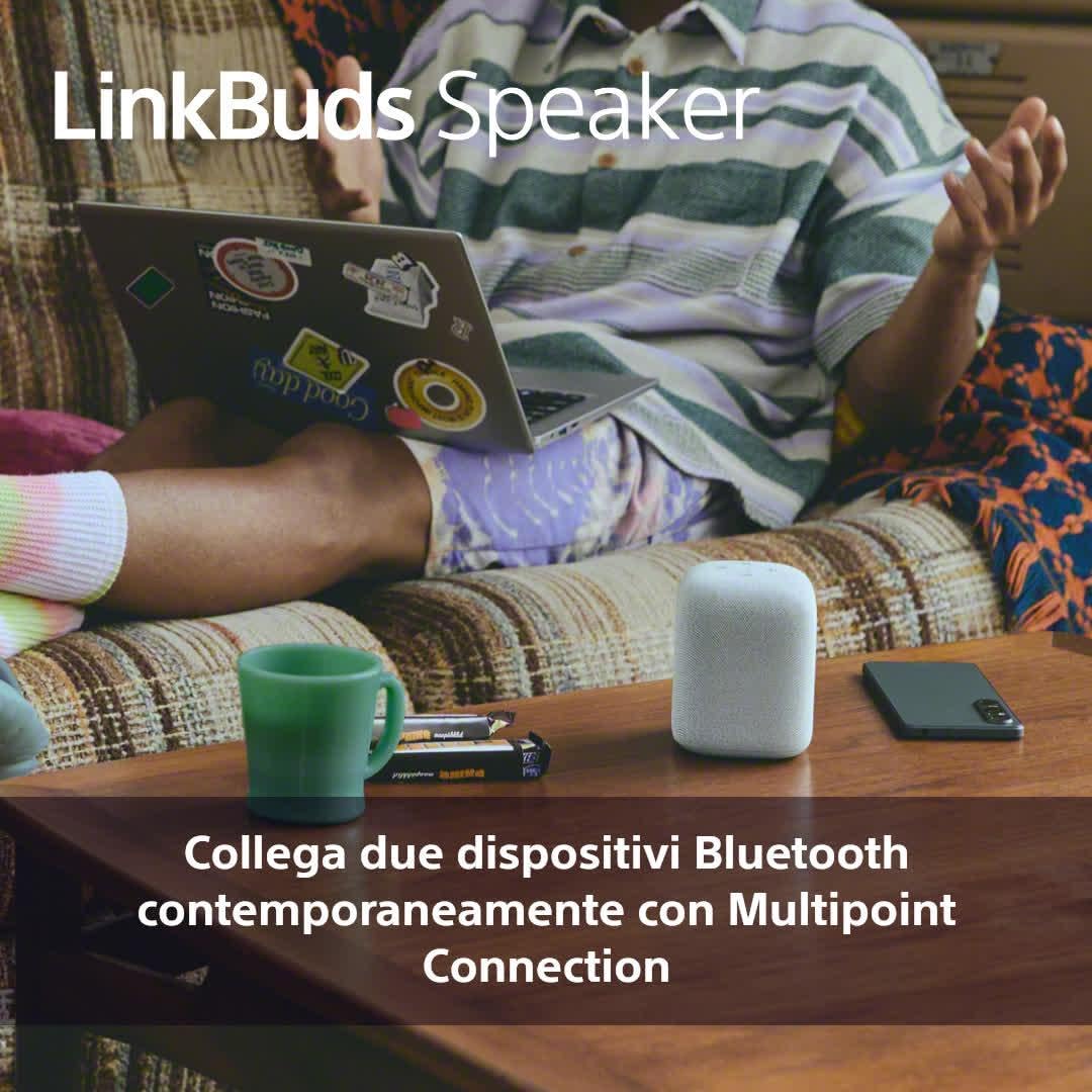 Sony LinkBuds Speaker – Altoparlante Portatile Wireless Bluetooth, IPX4, resistente all'acqua, batteria da 25 ore, qualità delle chiamate nitide, per esterni, da viaggio - Black