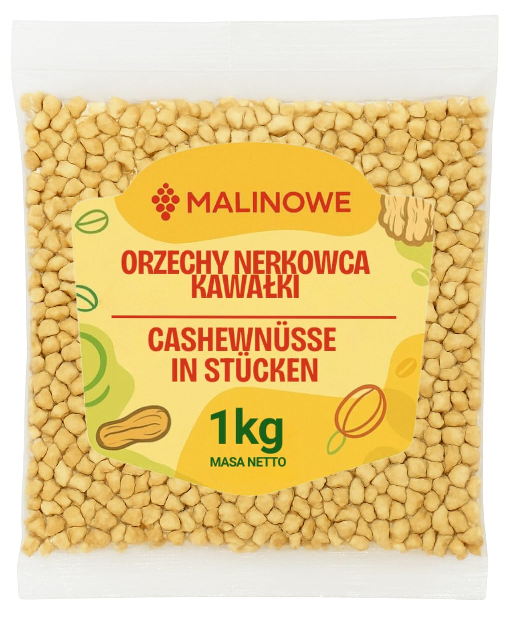 Malinowe ORZECHY NERKOWCA KAWAŁKI 1kg Naturalne Smaczne Do Wypieków