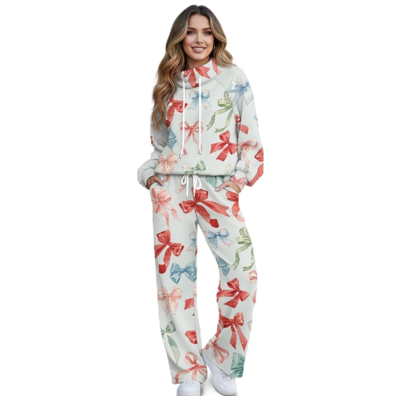 COEQINE Conjunto de 2 piezas de descanso para mujer, pantalones largos y