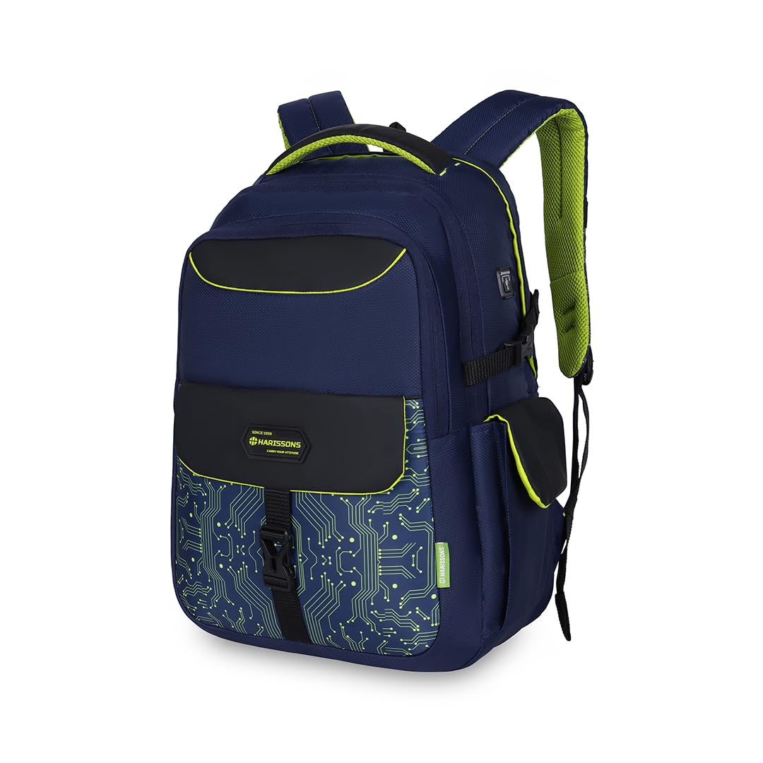HARISSONS Harissosns Electrozen 32L Laptop Backpack (Navy Blue-Green) (B0D9YK5GTY) Amazon Price History, Amazon Price Tracker