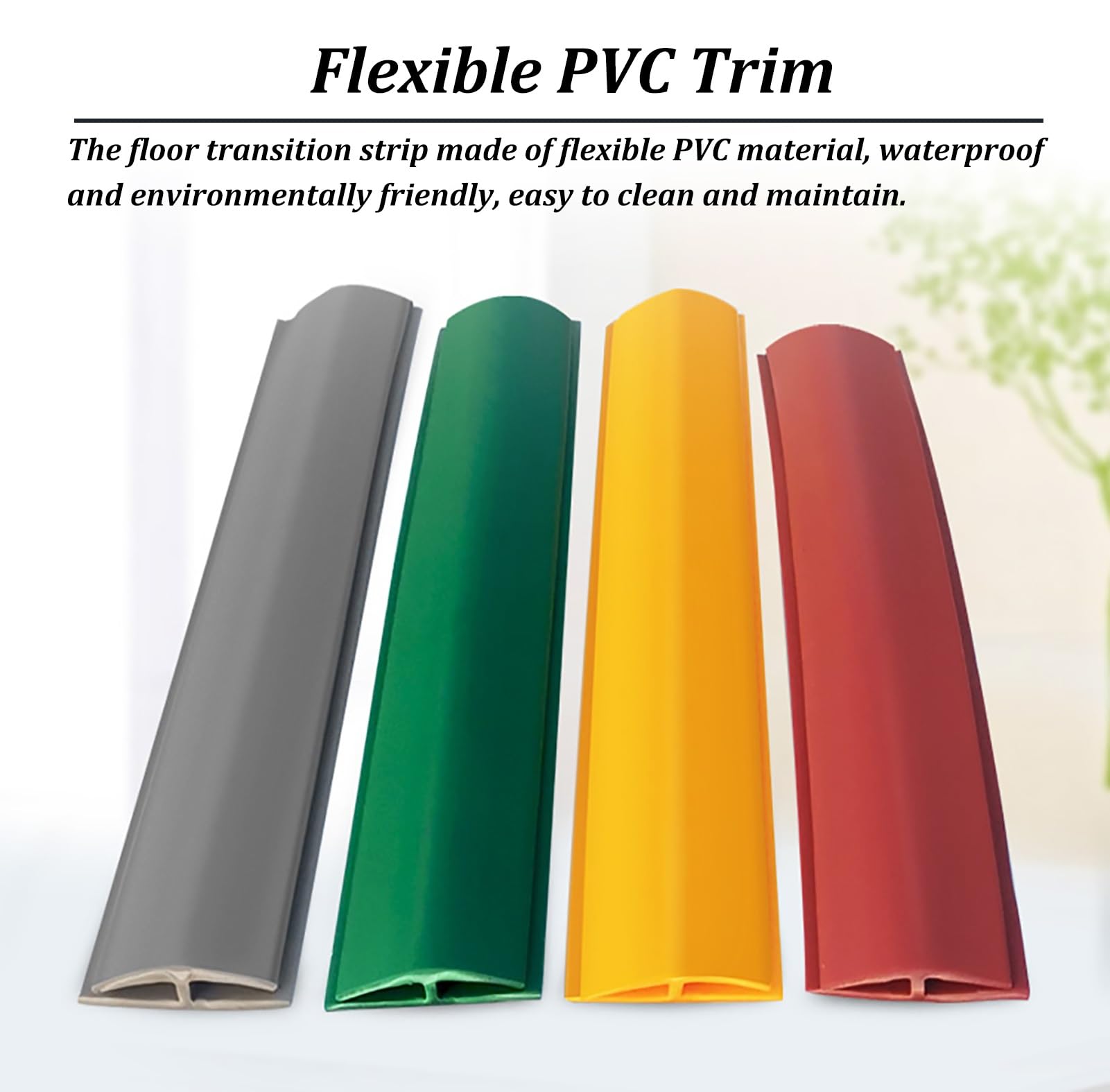 XBTGS Striscia di transizione per soglia per pavimenti, moquette, laminato, vinile, cuciture in PVC, divisorio per pavimenti per casa e hotel, 1 m-10 m, giallo-7 m, giallo, 7 m, giallo