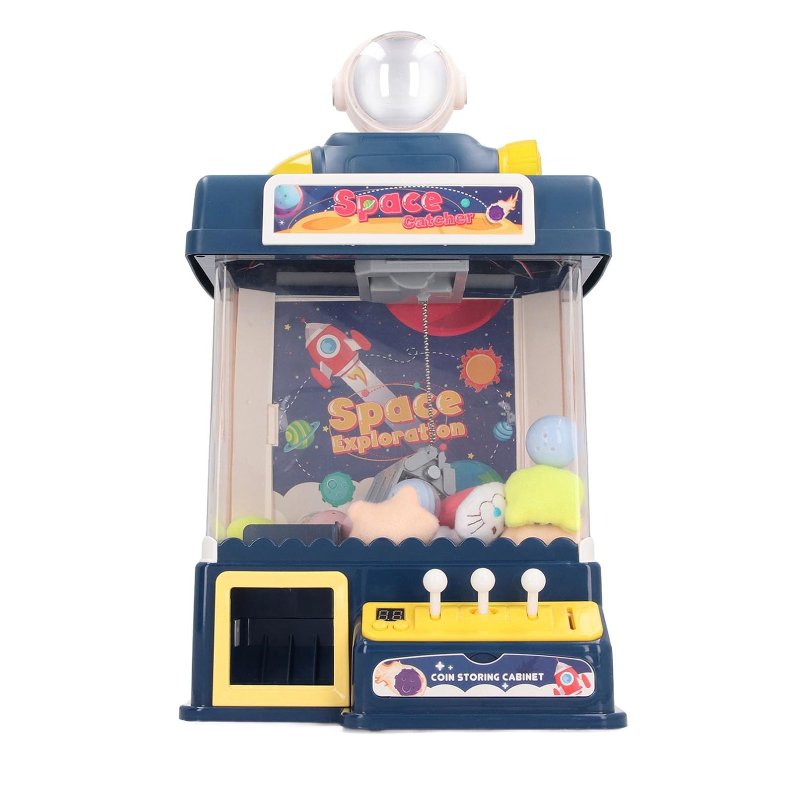 Schimer Mini Máquina de Garra Compacta y Divertida Grabber de Juguete con Efecto de Sonido para Niños Juego Interactivo Plástico 1 Unidad (Azul Oscuro)