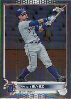 2022 TOPPS CHROME #147 JAVIER BAEZ DETROIT TIGERS BASEBALL OFFICIAL TRADING CARD OF THE MLB