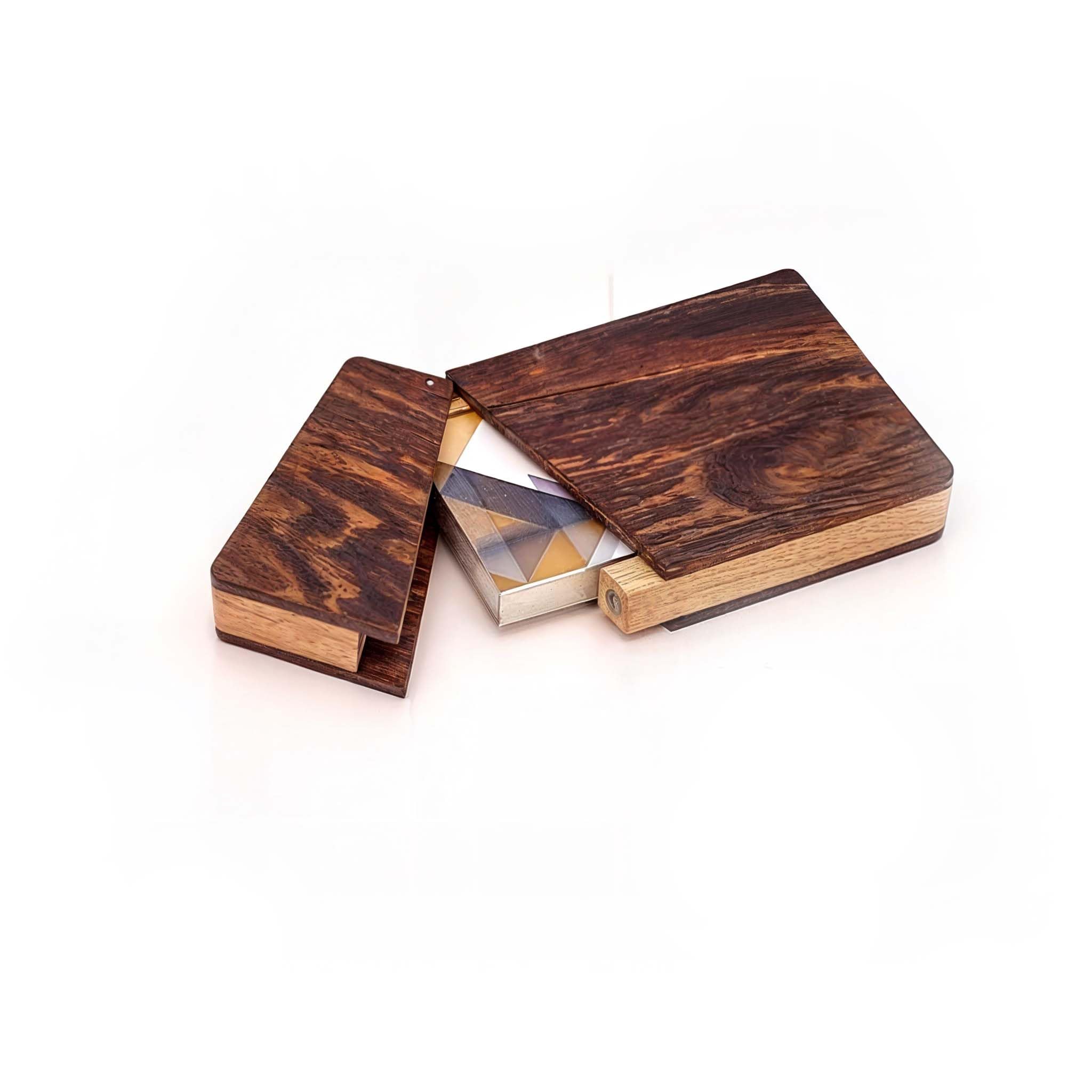ZYNTIX Wooden Card Holder Wallet for Man - Elegant Wallet for Men, Slim Card Holder with Natural Finish, Handmade RFID Blocking Design, Compact & Stylish Accessory for Everyday Use 2