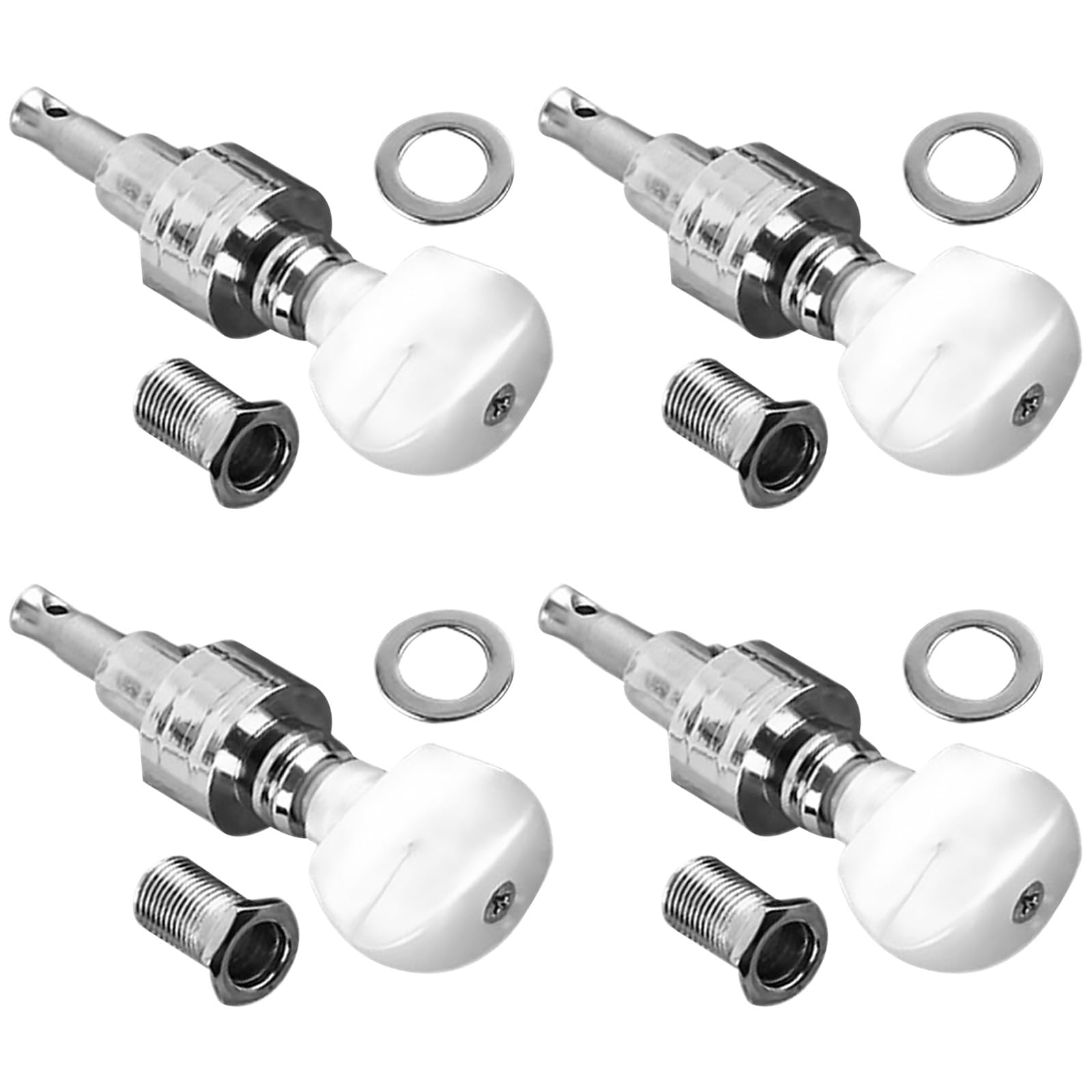 4 Stück Banjo Stimmwirbel mit Metall, Silber, Ha106
