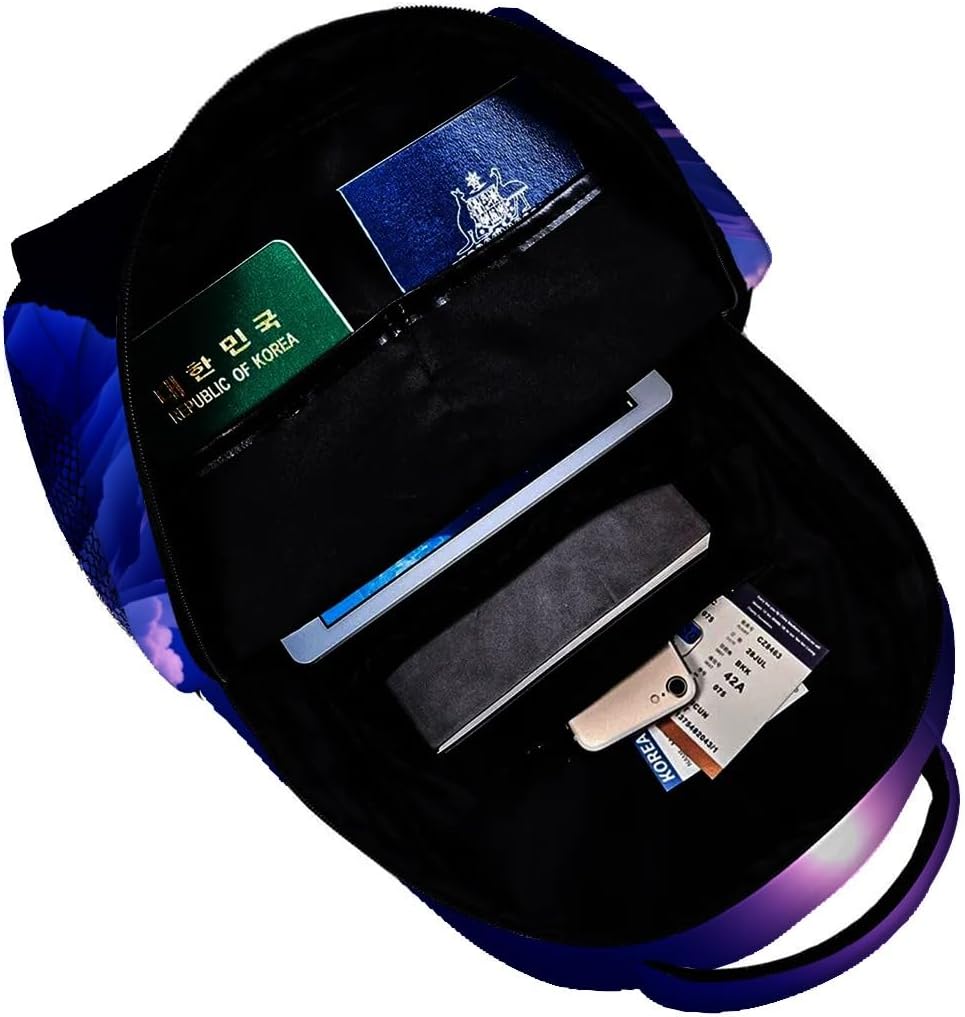 Purple Dragon Backpack,Majestic Animal Polyester Backpacks,Lightweight Double Shoulder Back Pack for Kids Teens,Cool Bookbag,School Bag Gifts,Casual Travel Daypack Book Packs - Image 6