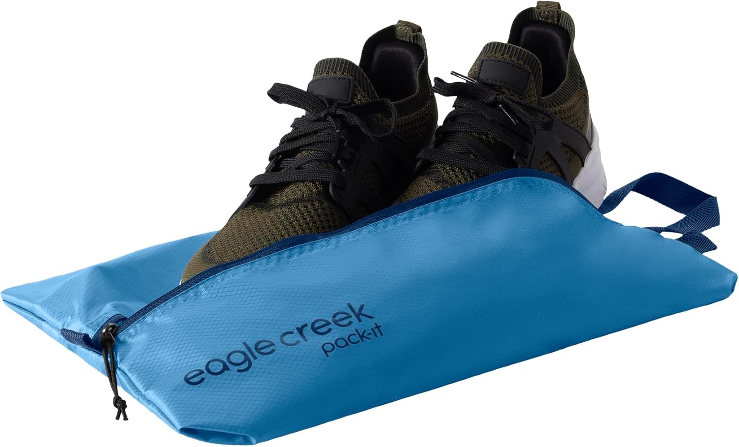 Eagle Creek Pack-It Isolate Shoe Sack - Breathable Shoe Sack for Travel - Lightweight & Portable - Washable - Water-Resistant - Easy-Grab Zipper - Top Handle - Blue Dawn - Image 4