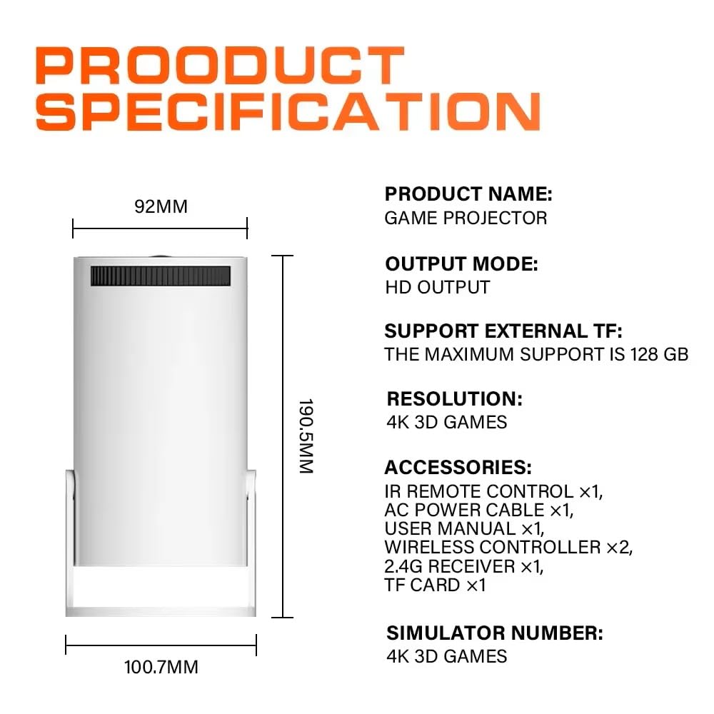 Console per videogiochi retrò M300 Mini proiettore intelligente portatile Proiettore domestico Sistema Android11 ​​1080P 64 GB Giochi per regali