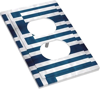Light Switch Socket Outlet Covers, Decorative Wall Plates, Greek Flag Electrical Faceplate for Bedroom Bathroom Home Decor
