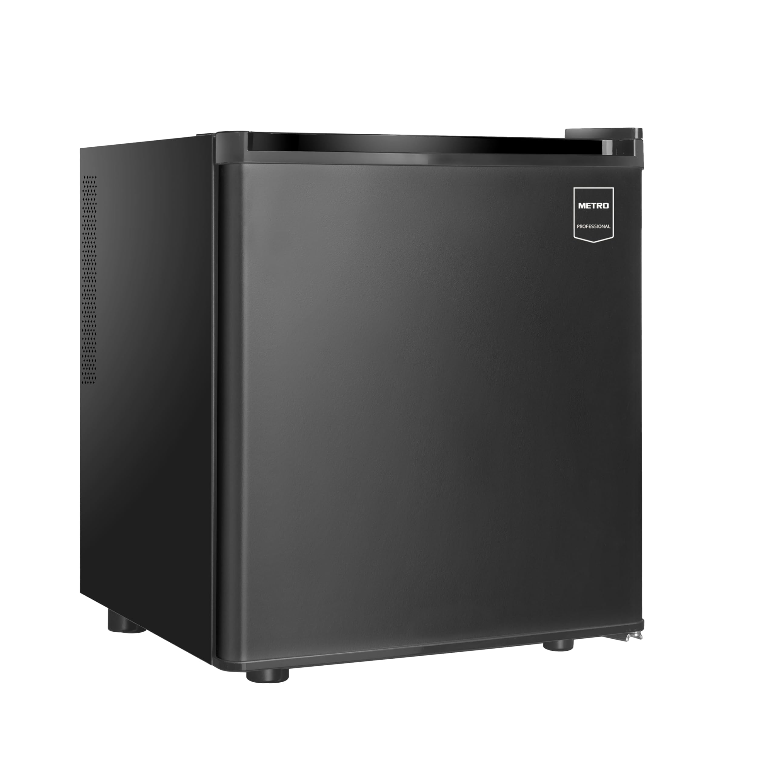 METRO Professional Minibar GMB1025B, 25 L, 55 W, LED-Beleuchtung, 1 verstellbarer Einlegeboden, Umkehrbare Tür, Geräuscharm, Schwarz