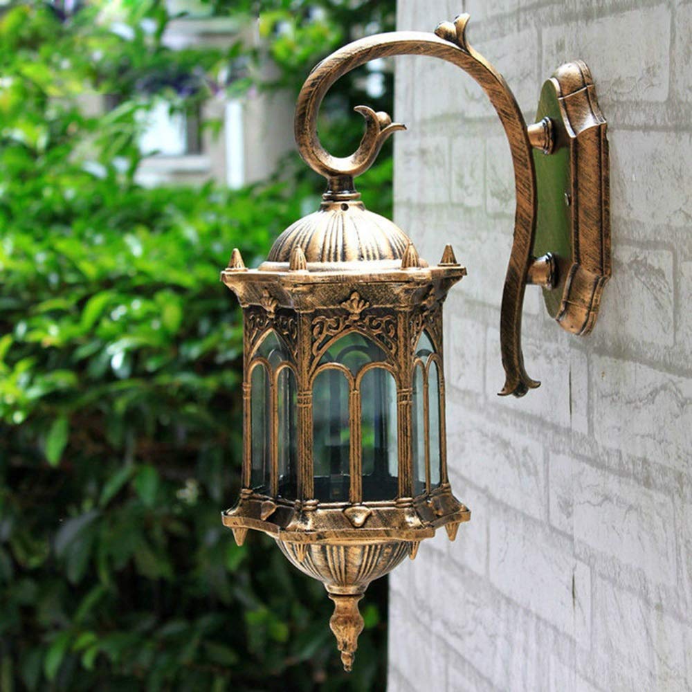 E27 Lampe Mural Extérieur Applique Murale, Rustique Applique Extérieure Luminaire Style Classique en Métal Abat-Jour en Verre pour Jardin Terrasse IP55 Eclairage extérieur pour Cour & Jardin