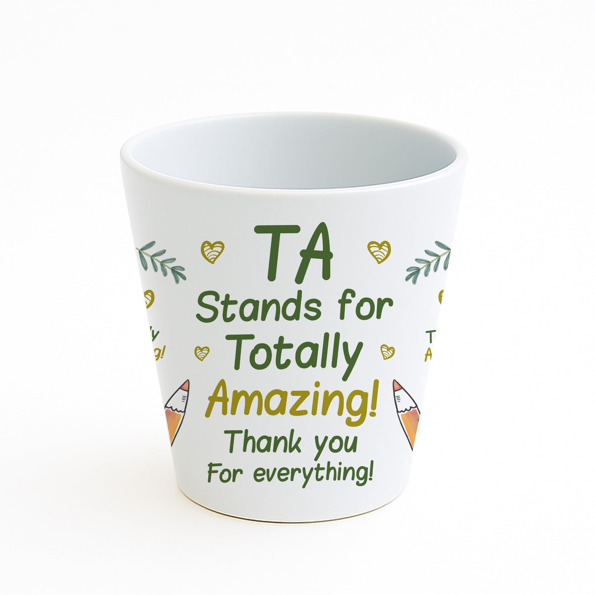 RED OCEAN Teaching Assistant Teacher Plant Pot 10cm x 9cm Thank You For Teacher Teaching Assistant Beautiful Leaving For Him Her