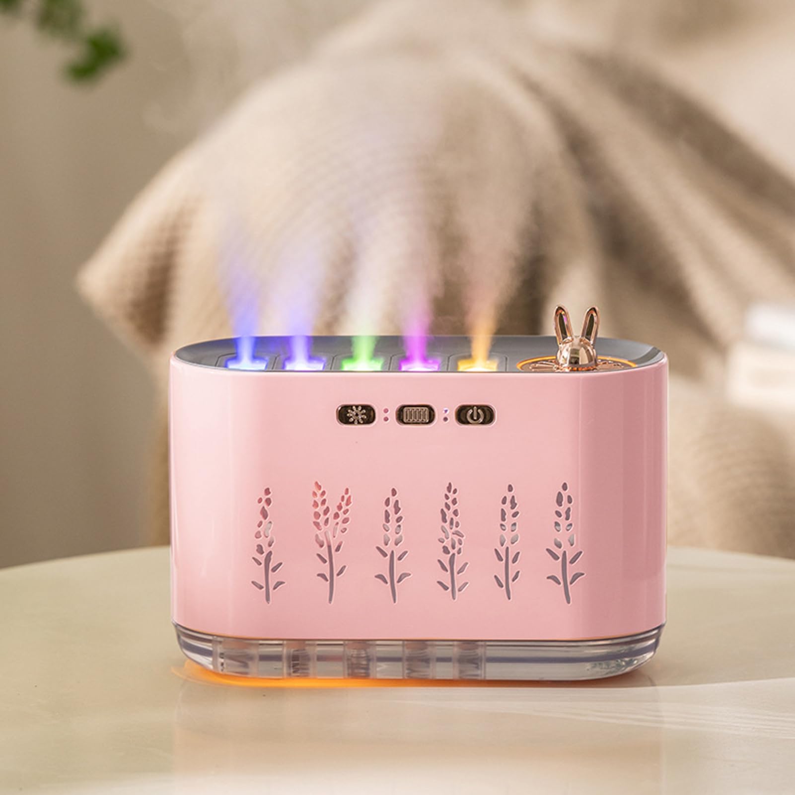 Piccoli umidificatori per camera da Serbatoio Acqua Grande Capacità 700 ml | Luce a 7 colori, umidificatore per piccole stanze da Depuratore D'Aria Regolabile Per Aria Secca Invernale