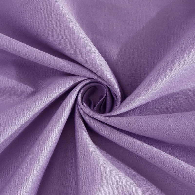 Image of NAKSH Elastic Fitted Bedsheets King Size 78 x 72 Inch, 210 TC Plain Pure Cotton, Lavender | 1 King Size Bedsheet with Elastic Fitted and 2 Pillow Covers