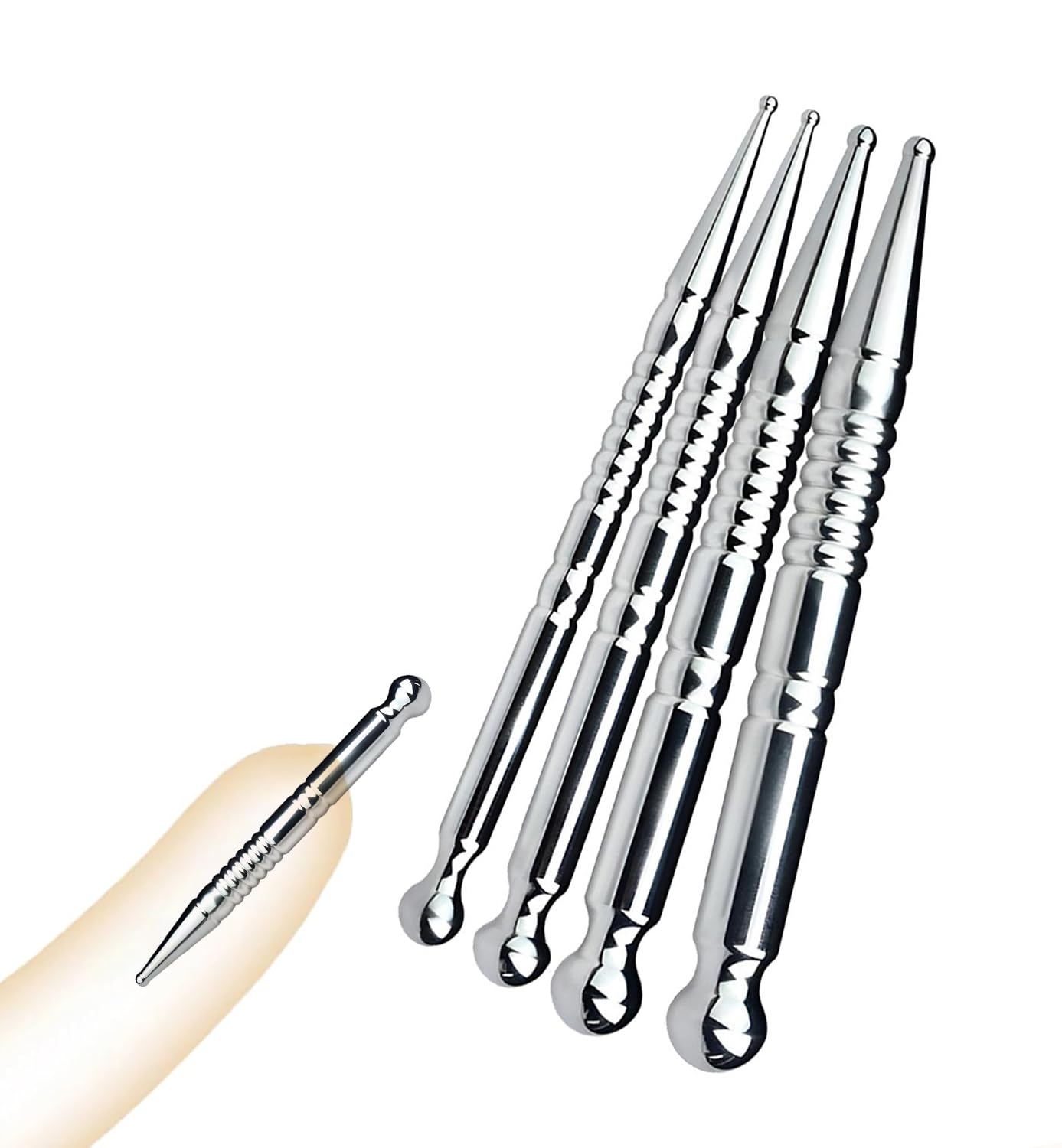 TangQian 304 Stainless Steel Urethral Dilators Metal Penis Plug Catheter Sounding Penis Rod SM Prince Scepter Masturbation Dilator Urethral Probes Urethra Dilators Sex Toys for Men (Size : M)