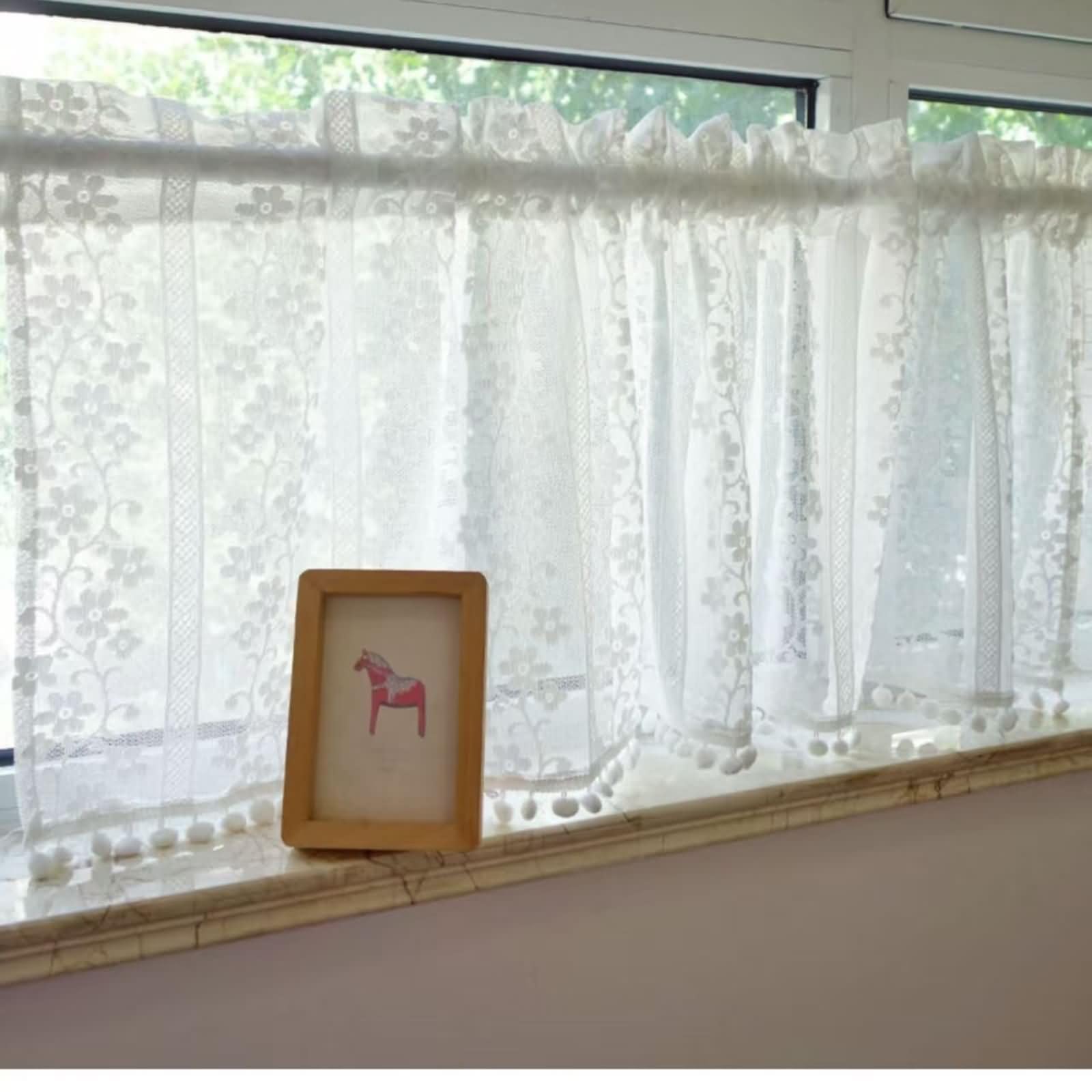 Krótka zasłona 1 sztuka, szerokość 200 cm, torba na pręt