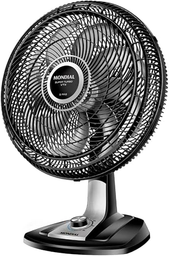 Ventilador Mondial Super Turbo 40cm 8 Pás Preto e Prata 140W
