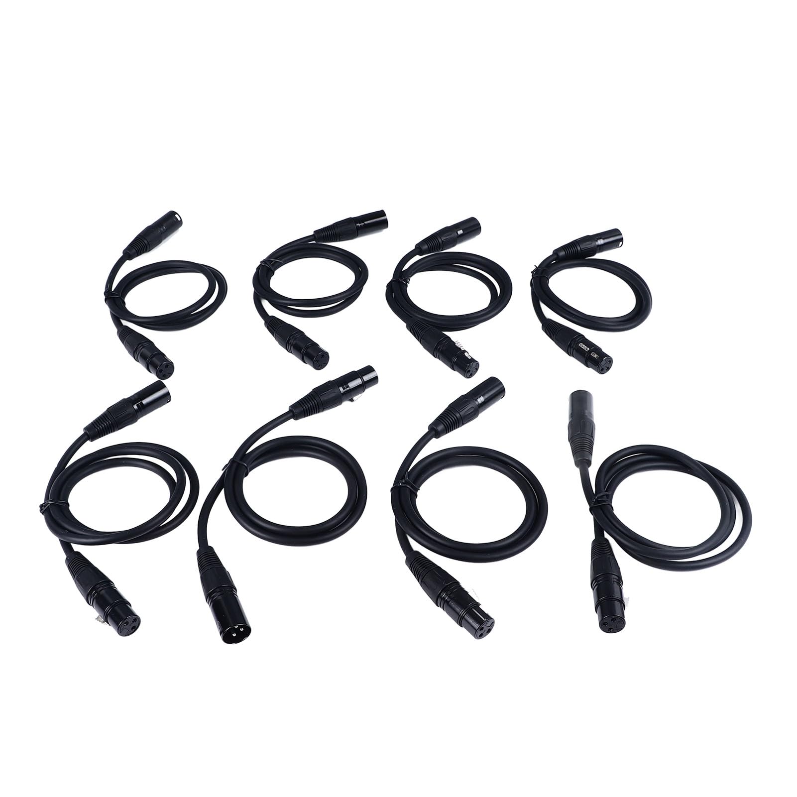 8 szt. Kabel XLR Męski na żeński, Przewód Audio Mikrofonu 1 M Linia Audio do Występów Muzycznych, Stabilna Transmisja Audio, Trwała Konstrukcja