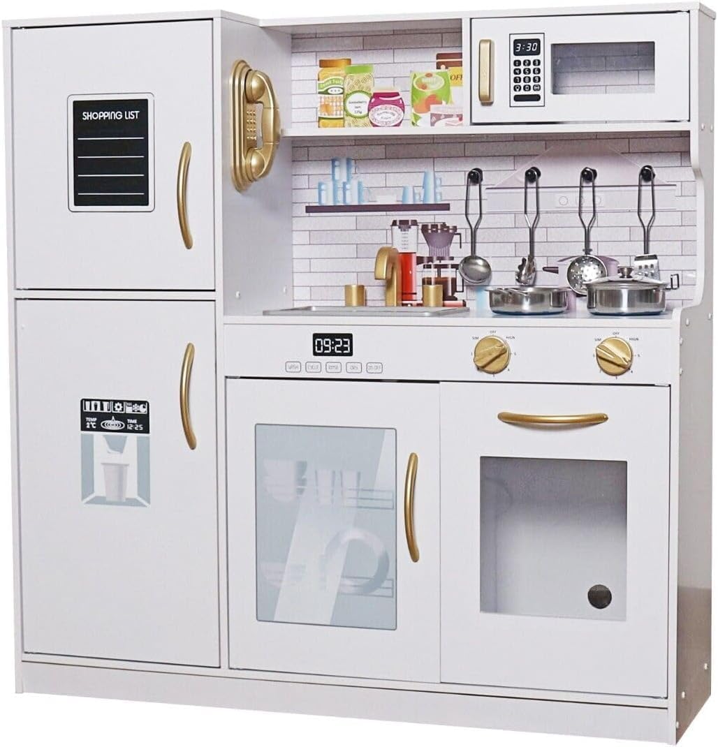 Juguete de simulación para bebés, juego de cocina y juego de juguetes de cocina, fregadero con grifo, horno, microondas, juego de utensilios de