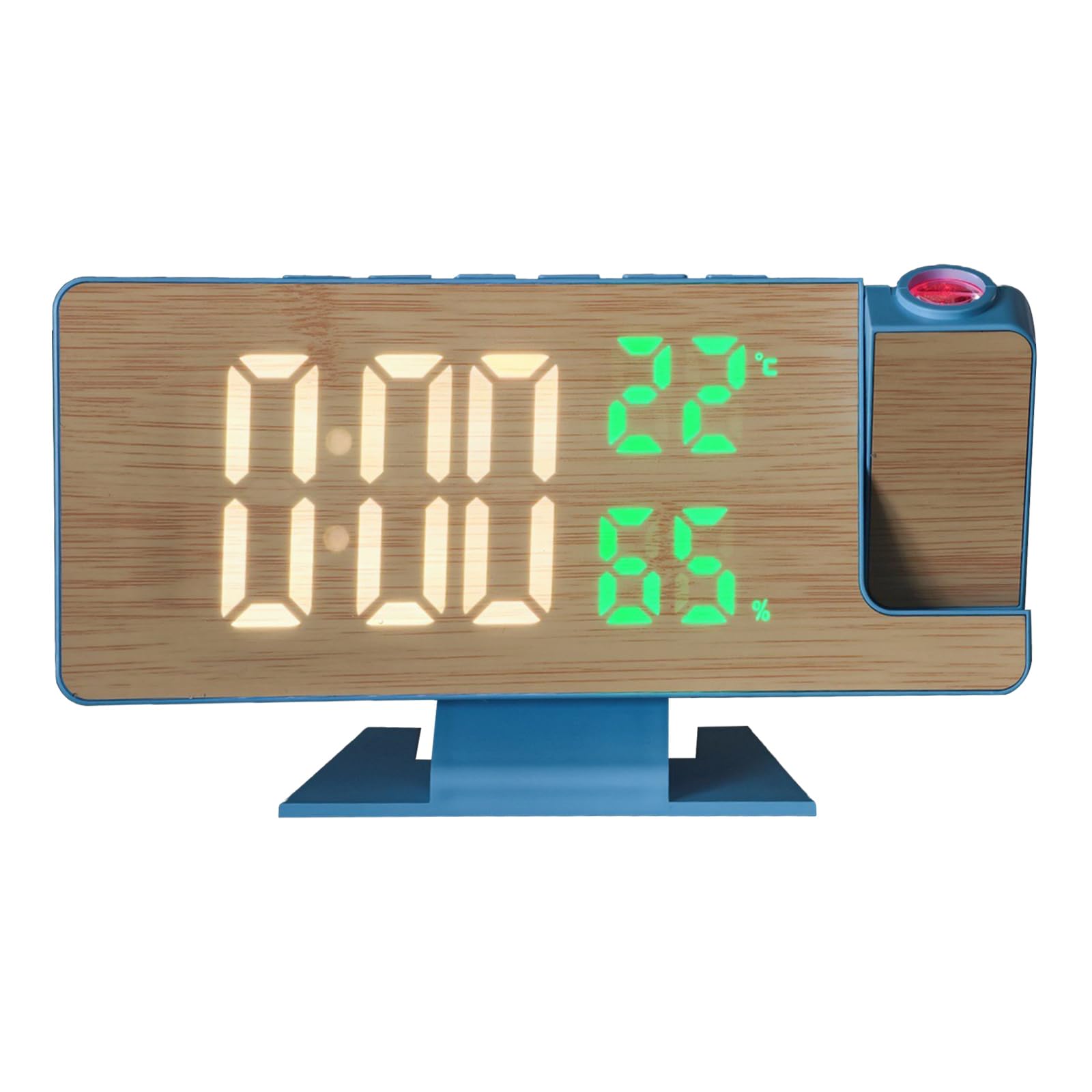YROHGKPN LED Desk Digital Alarm Clock with Time Projectors Temperature and Humidity Readings Brightness for Any Room Temperature Humidity Display
