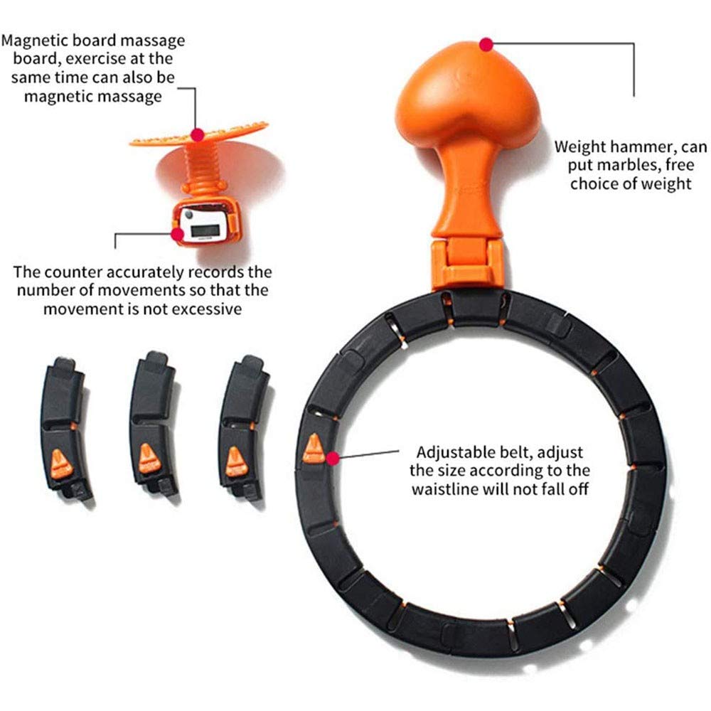Principianti Auto-Spinning Pallacanestro, Regolabile Slimming Esercizio Intelligente di conteggio Loop, Hula Hoop Staccabile Perdita Fissa di Peso Attrezzature per Il Fitness