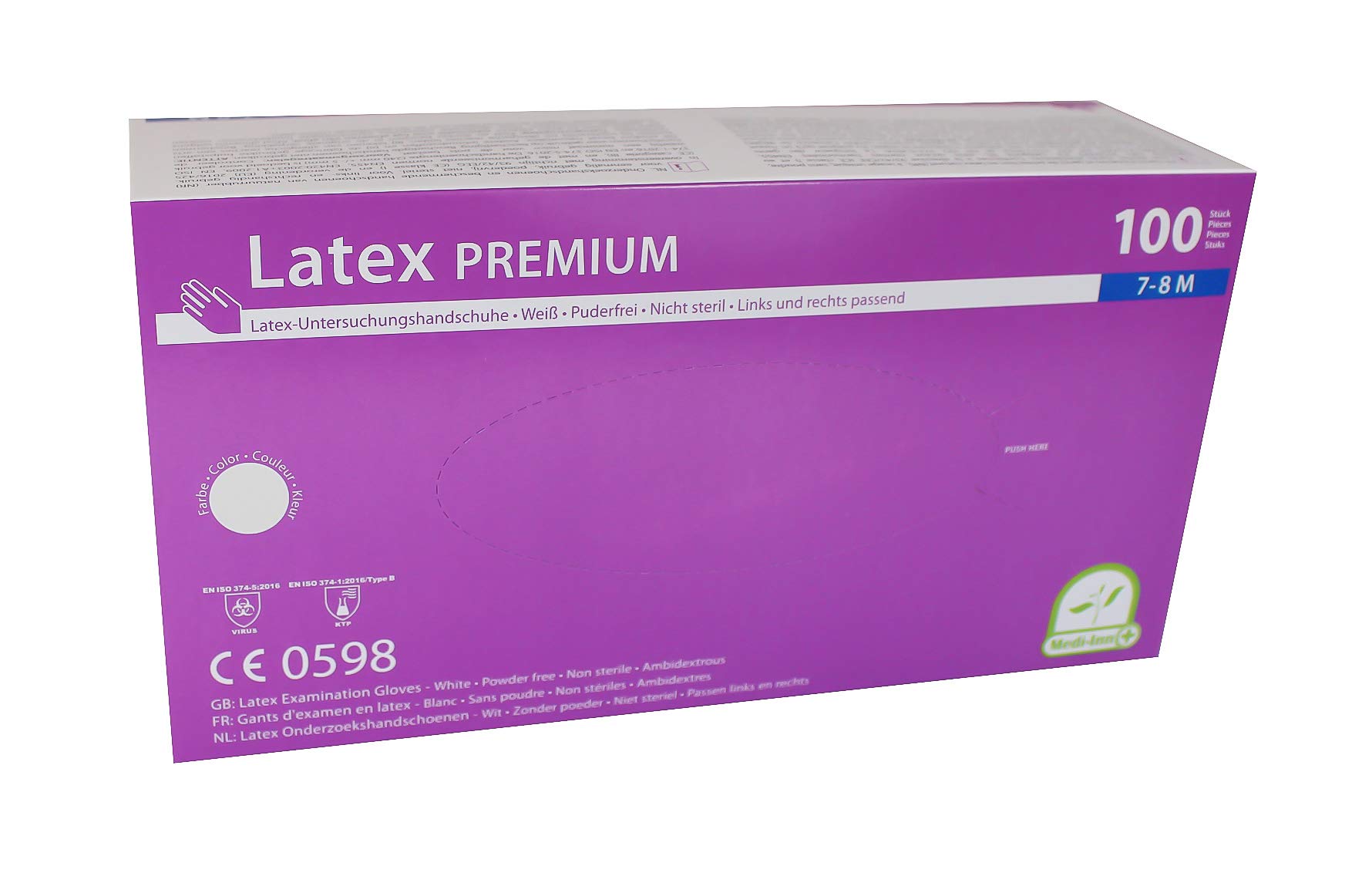 Medi-Inn+ Distributore di guanti in acciaio inox, 3 x 100 guanti monouso in lattice, 3 x 100 pezzi (S, M e L)