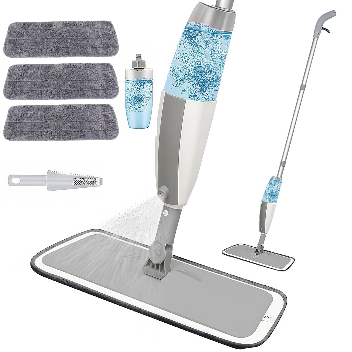 Spray Mop Dry Wet Mop for Floor Cleaning, Sweeper Floor Cleaner Flat Mops with Refillable Bottle Sprayer 4 Pcs Reusable Microfiber Pads Lazy Mops for Laminate Hardwood Ceramic Tile Wood DustSpray Mop Dry Wet Mop for Floor Cleaning, Sweeper F…