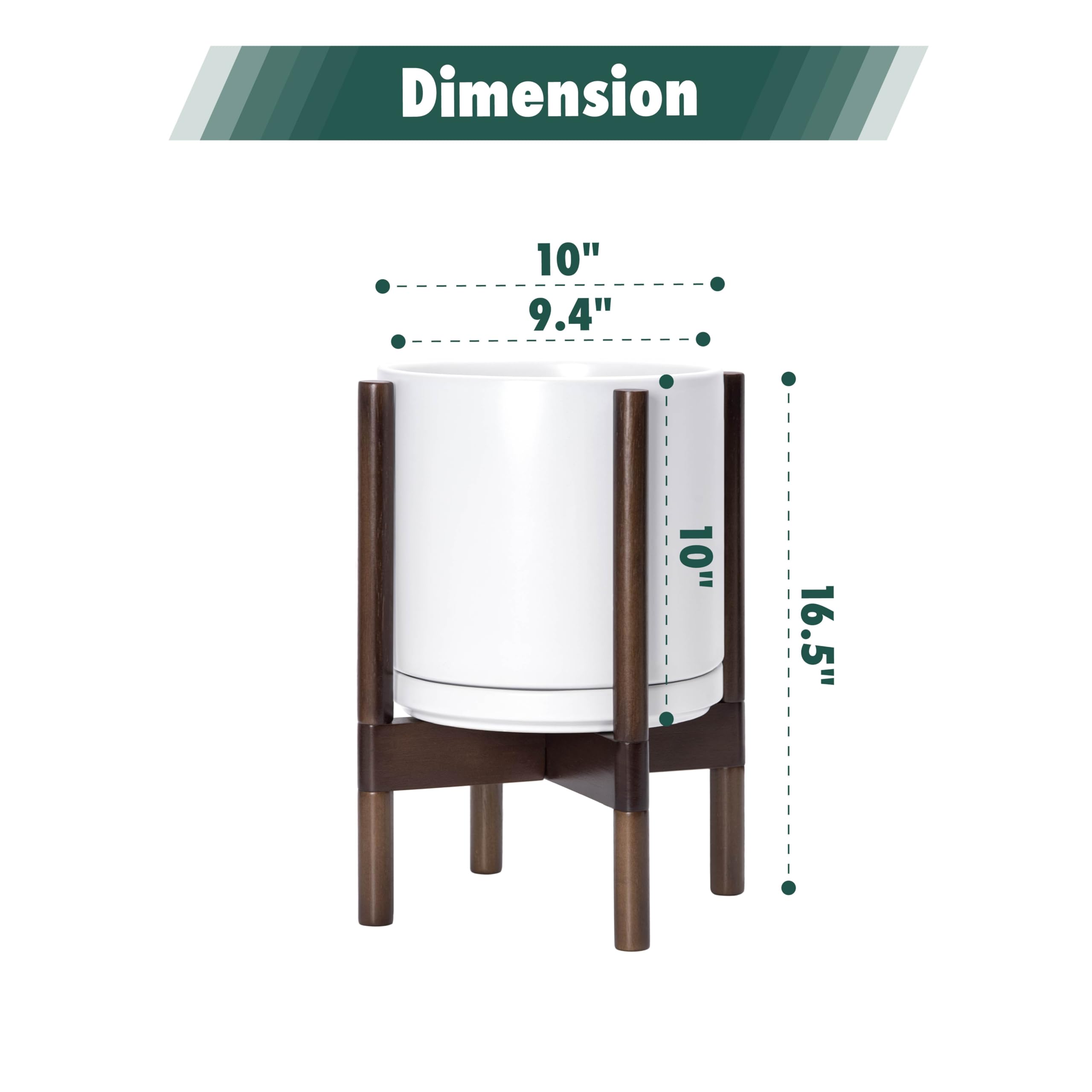 poo❁ Amazon.com : D'vine Dev Ceramic Planter with Walnut Color