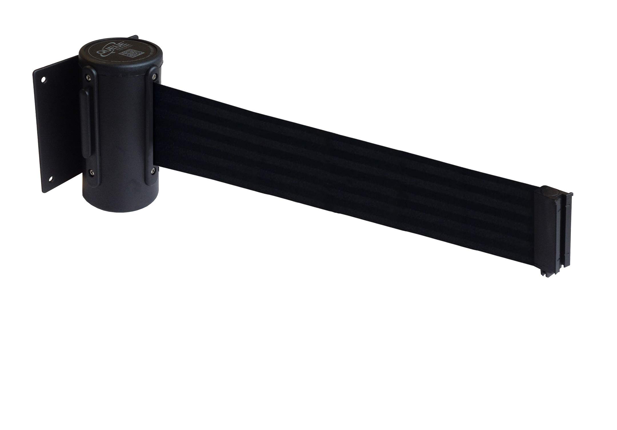 Soporte de pared con cinta de barrera (Economy) – 2,3 m/4,5 m (4,5 m, negro/negro)