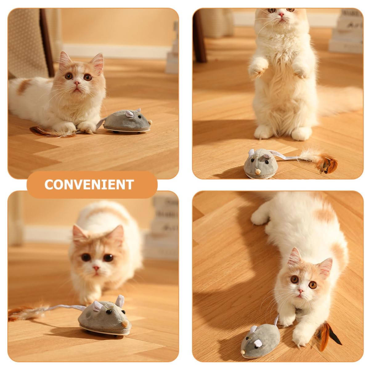 Toddmomy 4piezas Ratón Eléctrico Recargable para Gatos Juguete Interactivo para Mascotas Estimula Instintos De Caza Interiores