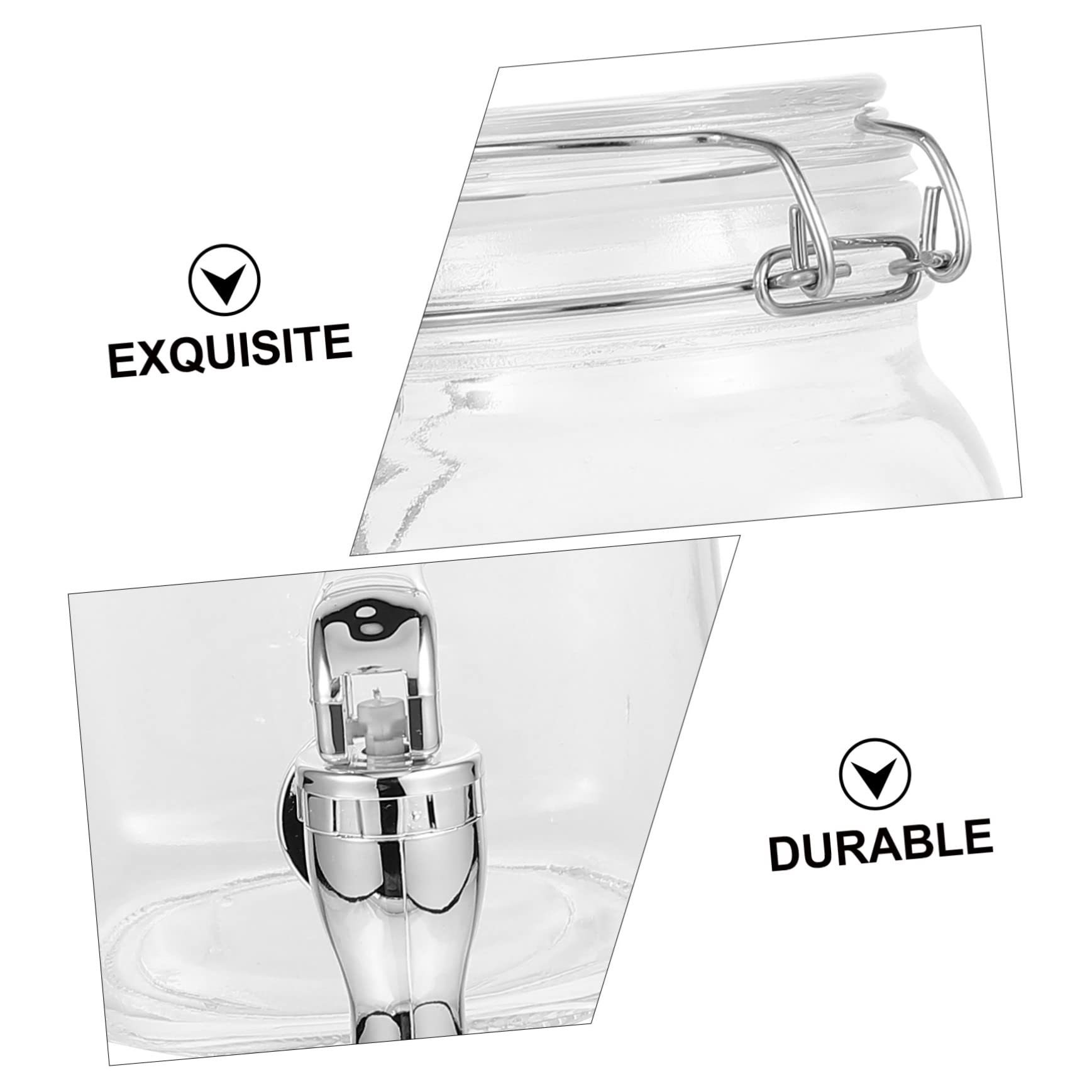 POPETPOP Dispensador de Bebidas de Vidrio Capacidad 1l y 2l con Grifo Seguro y Fácil de Usar para Jugos y Fermentados Hogar