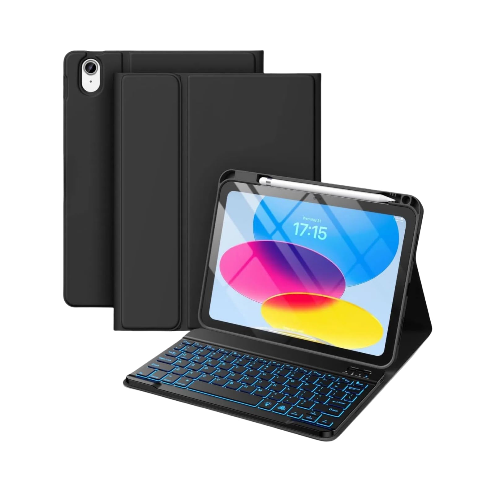 Etui z klawiaturą do Honor Pad X8a 11 cali 2024 z uchwytem na ołówek, smukłe, lekkie etui z magnetycznie odłączaną klawiaturą bezprzewodową
